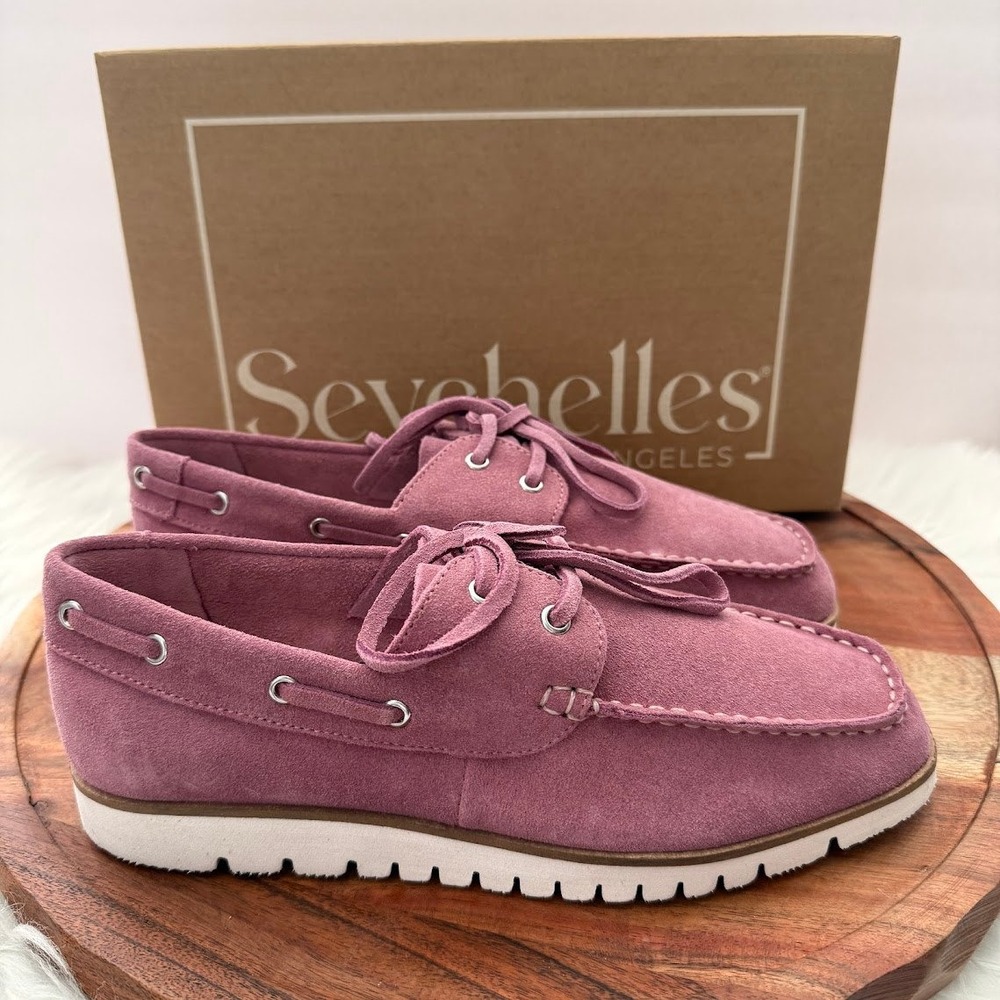 Seychelles Kipper‎ Mauve Suede Platform Boat Shoes Women 8 IB03302 New in Box